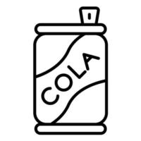 icono de línea de lata de cola vector