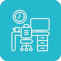 Working Hours Line Round Corner Background Icons vector