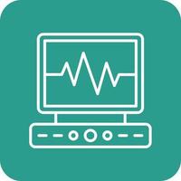 Electrocardiogram Line Round Corner Background Icons vector