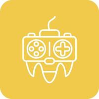 Game Console Line Round Corner Background Icons vector