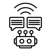 Smart Chat Bot Line Icon vector