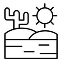 Desert Line Icon vector