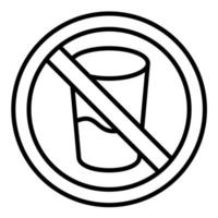 No Drink Line Icon vector