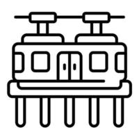 Small Monorail Car Line Icon vector