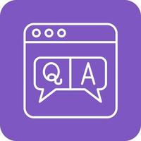 QA Line Round Corner Background Icons vector