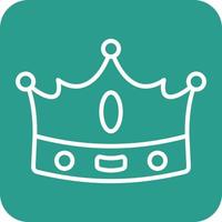 Crown Line Round Corner Background Icons vector