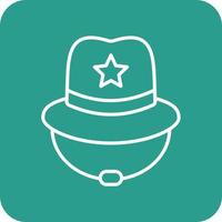 Cowboy Hat Line Round Corner Background Icons vector