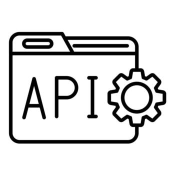 icono de línea de interfaz api vector