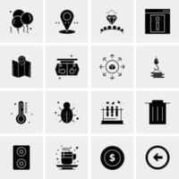 16 iconos de negocios universales vector ilustración de icono creativo para usar en proyectos relacionados con la web y dispositivos móviles