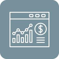 Website Bar Graph Line Round Corner Background Icons vector