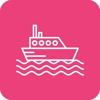 Ferry Boat Line Round Corner Background Icons vector