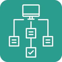 Workflow Line Round Corner Background Icons vector