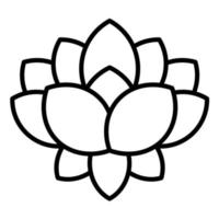 Lotus Flower Line Icon vector