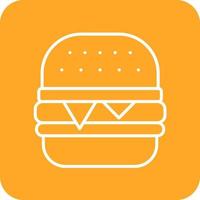 Burger Line Round Corner Background Icons vector