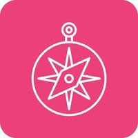 Compass Line Round Corner Background Icons vector