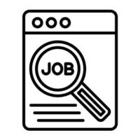 Job Search Website Line Icon vector