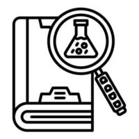 icono de línea de investigación científica vector