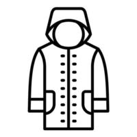 icono de línea de chaqueta de lluvia vector