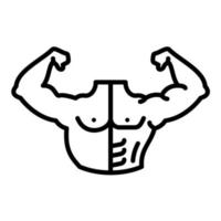 Fat vs Lean Muscle Line Icon vector