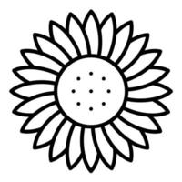 icono de línea de girasol vector