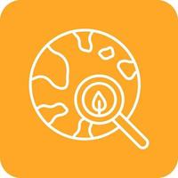Global Research Line Round Corner Background Icons vector