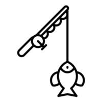 Reeling in Fish Line Icon vector