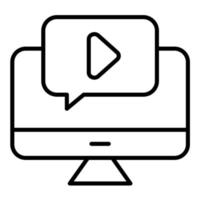 Video Tutorial Line Icon vector