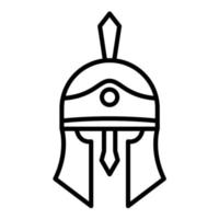 icono de línea de casco romano vector