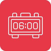 Digital Clock Line Round Corner Background Icons vector