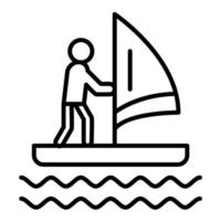 Wind Surfing Line Icon vector