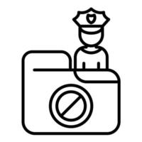 Data Protection Officer Line Icon vector