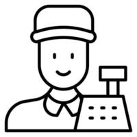 Cashier Male Line Icon vector