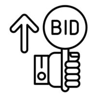 Advance Bid Line Icon vector