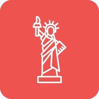 Statue of Liberty Line Round Corner Background Icons vector