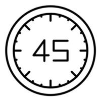 icono de línea de 45 minutos vector