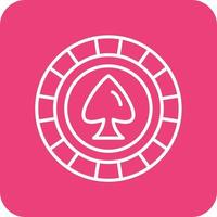 Poker Chip Line Round Corner Background Icons vector