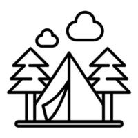 Campground Line Icon vector