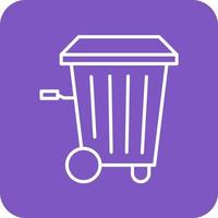 Trash Bin Line Round Corner Background Icons vector