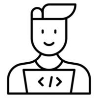 Web Developer Male Line Icon vector