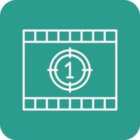 Cinema Countdown Line Round Corner Background Icons vector