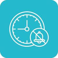 Mute Alarm Clock Line Round Corner Background Icons vector