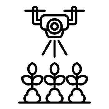 Smart Spraying Line Icon vector