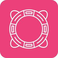 Lifebuoy Line Round Corner Background Icons vector