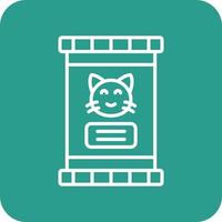 Cat Food Line Round Corner Background Icons vector