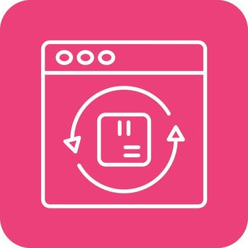 iconos de fondo de esquina redonda de línea de rotación vector