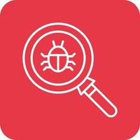 Bug Search Line Round Corner Background Icons vector