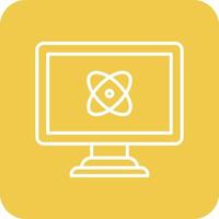 Quantum Computing Line Round Corner Background Icons vector