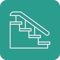 Stairs Line Round Corner Background Icons vector