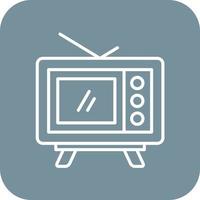 Television Line Round Corner Background Icons vector