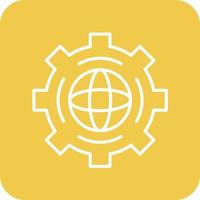 Global Settings Line Round Corner Background Icons vector
